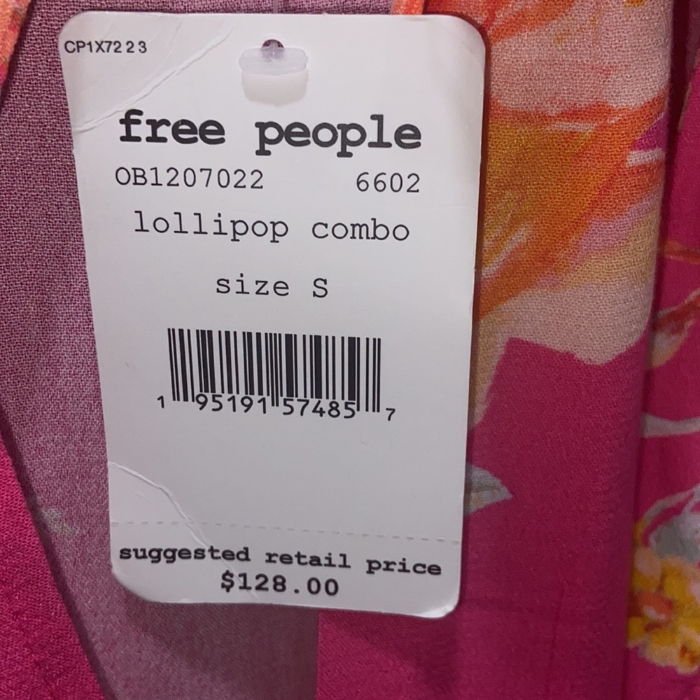 Free People Lollipop pink floral top or short dress. New w/Tags - Picture 5 of 8